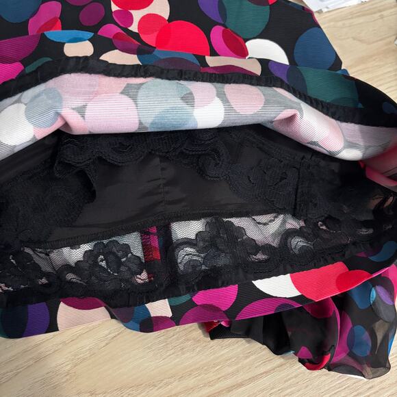 Trina Turk Dress 0 Pink Silk Shift‎ Bubbly Puff Sheer Sleeves Party Cocktail Mod - Picture 14 of 16